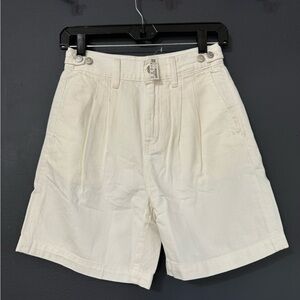 NWT Madewell White Pleated Denim Harlow Shorts